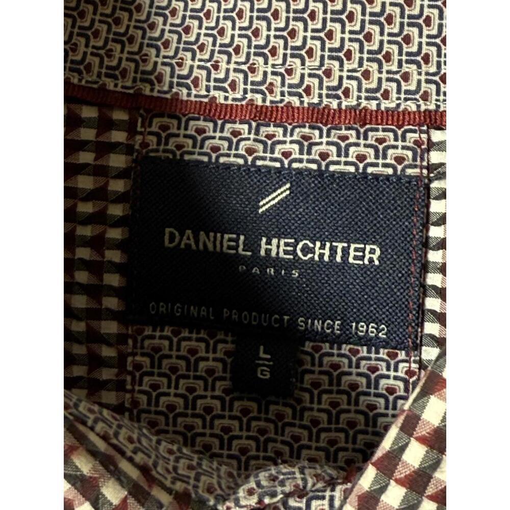 Daniel Hechter Paris Button-Up Shirt Men’s L – Burgundy Geometric Cotton - Picture 3 of 6